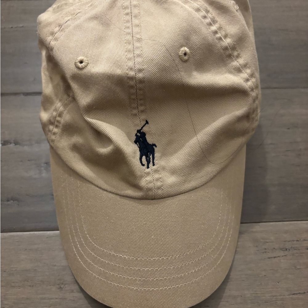 Ralph Lauren Tan Hat with Iconic Polo Logo